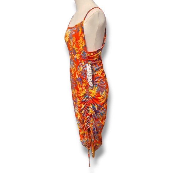 Almost Famous - XL Vibrant Orange and Blue Dress - Picture 2 of 8